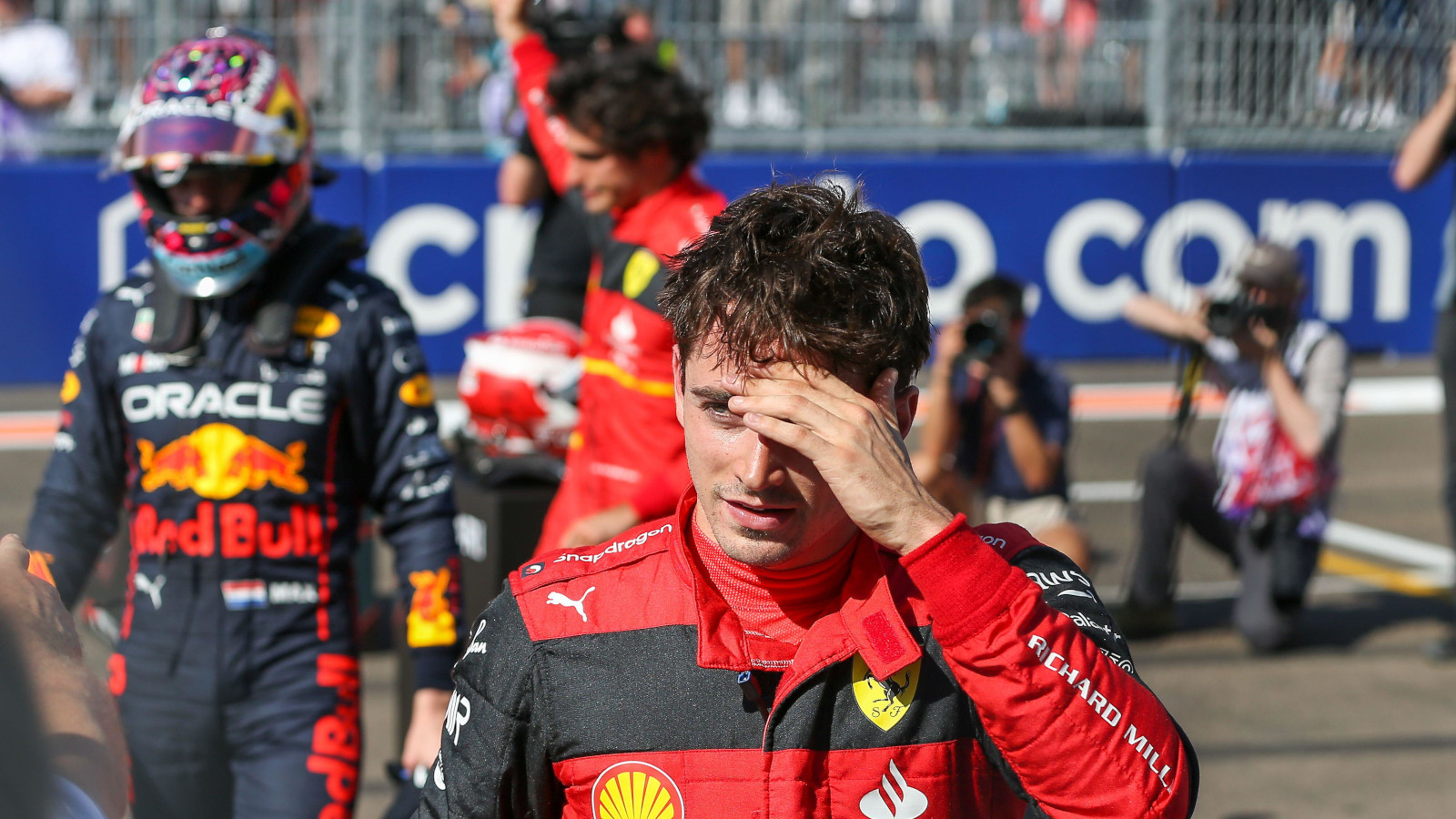 Charles Leclerc heureux après sa pole position. Miami Mai 2022