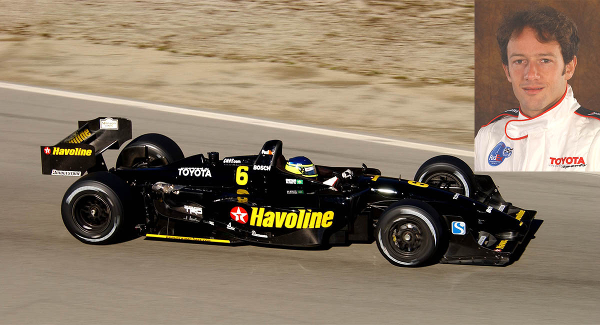 Cristiano da Matta en portrait avec sa Newman/Haas Racing Lola B02/00 en CART en 2002