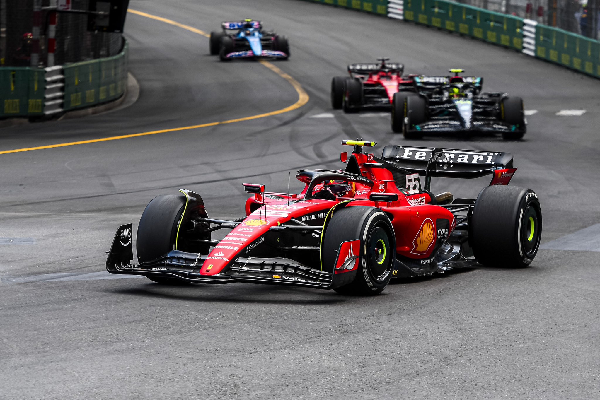 Carlos Sainz dans le peloton du GP de Monaco 2023